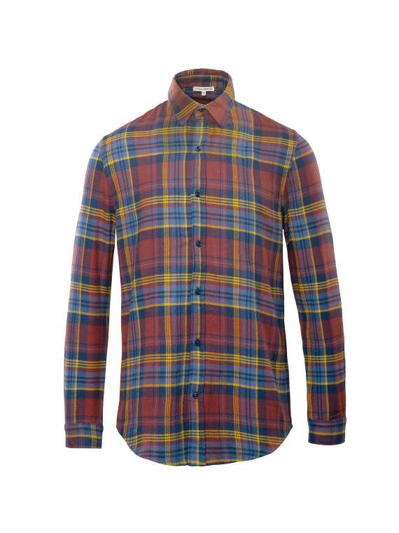 chemise de flanelle à carreaux bordeaux et bleu