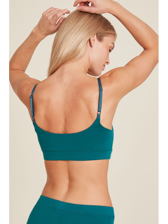 brassière bleu bermudes de dos