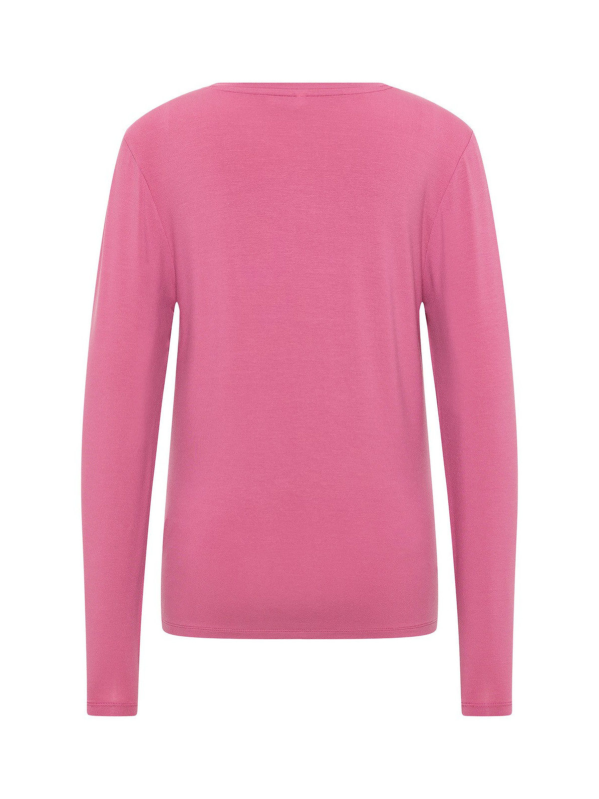 tee-shirt femme manches longues col V rose dos