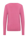 tee-shirt femme manches longues col V rose dos