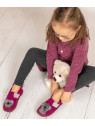 chaussons enfants fuschia avec décor koala sur le dessus