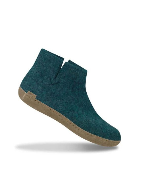 chaussons bottines bleu pétrole