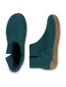 chaussons bottines bleu pétrole