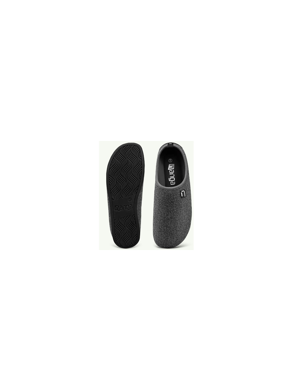 mules en laine noires avec semelles noires