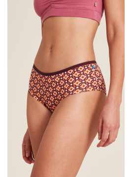 panty femme imprimés vintages oranges et bordeaux