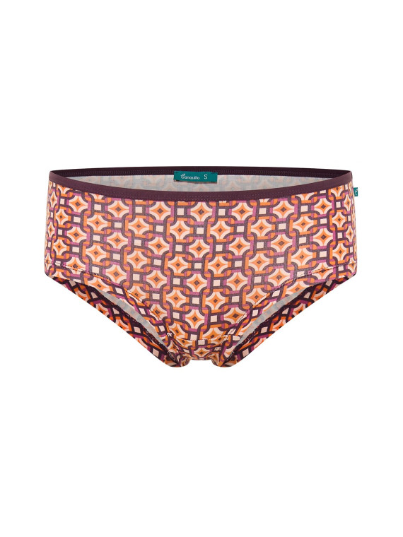 panty femme imprimés vintages oranges et bordeaux face