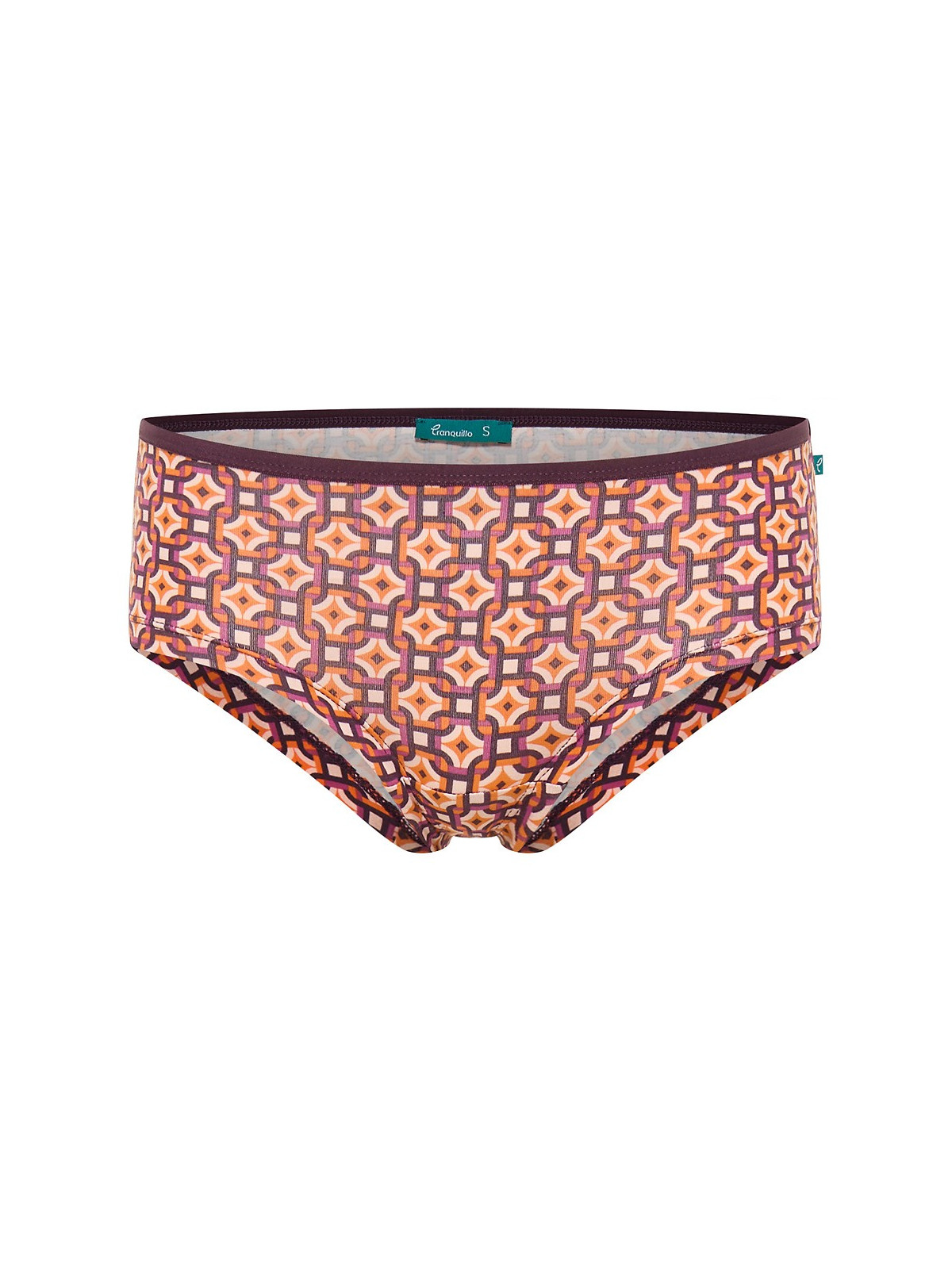 panty femme imprimés vintages oranges et bordeaux face