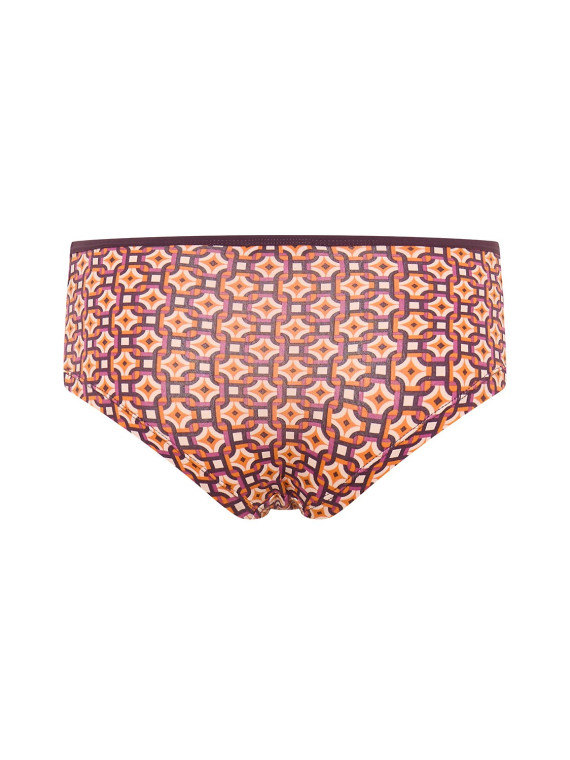 panty femme imprimés vintages oranges et bordeaux dos