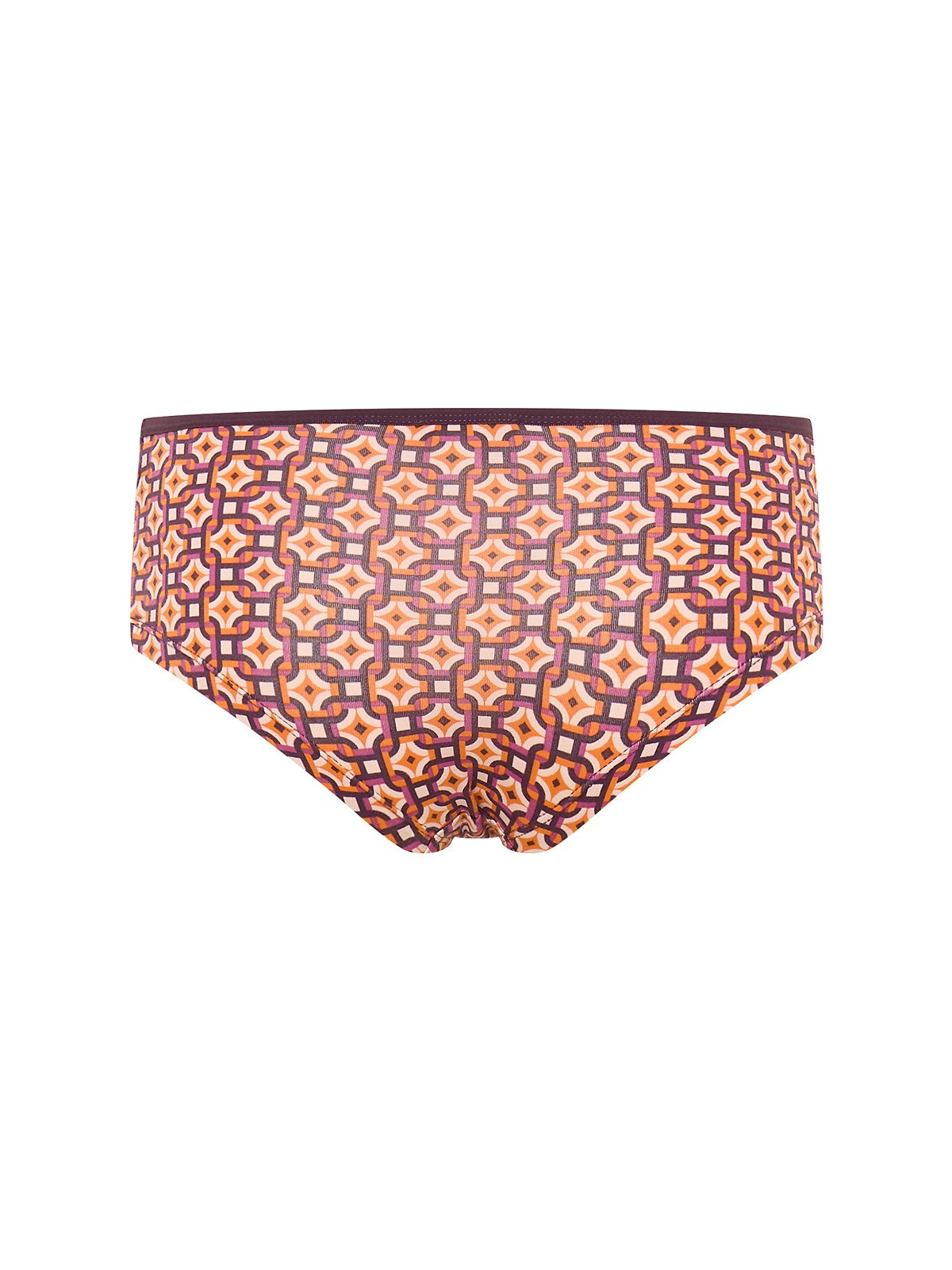 panty femme imprimés vintages oranges et bordeaux dos