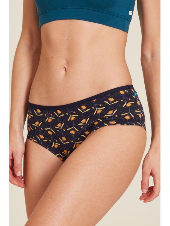 panty imprimé petites fleurs sur fond marine