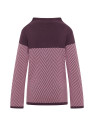 pull col montant avec lien violet uni en haut et rayé en bas
