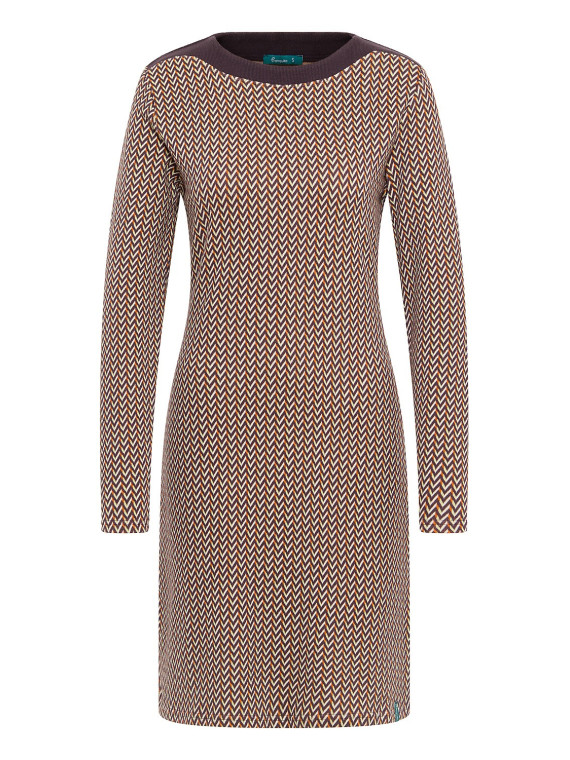 robe col bateau longueur genou motifs vintage