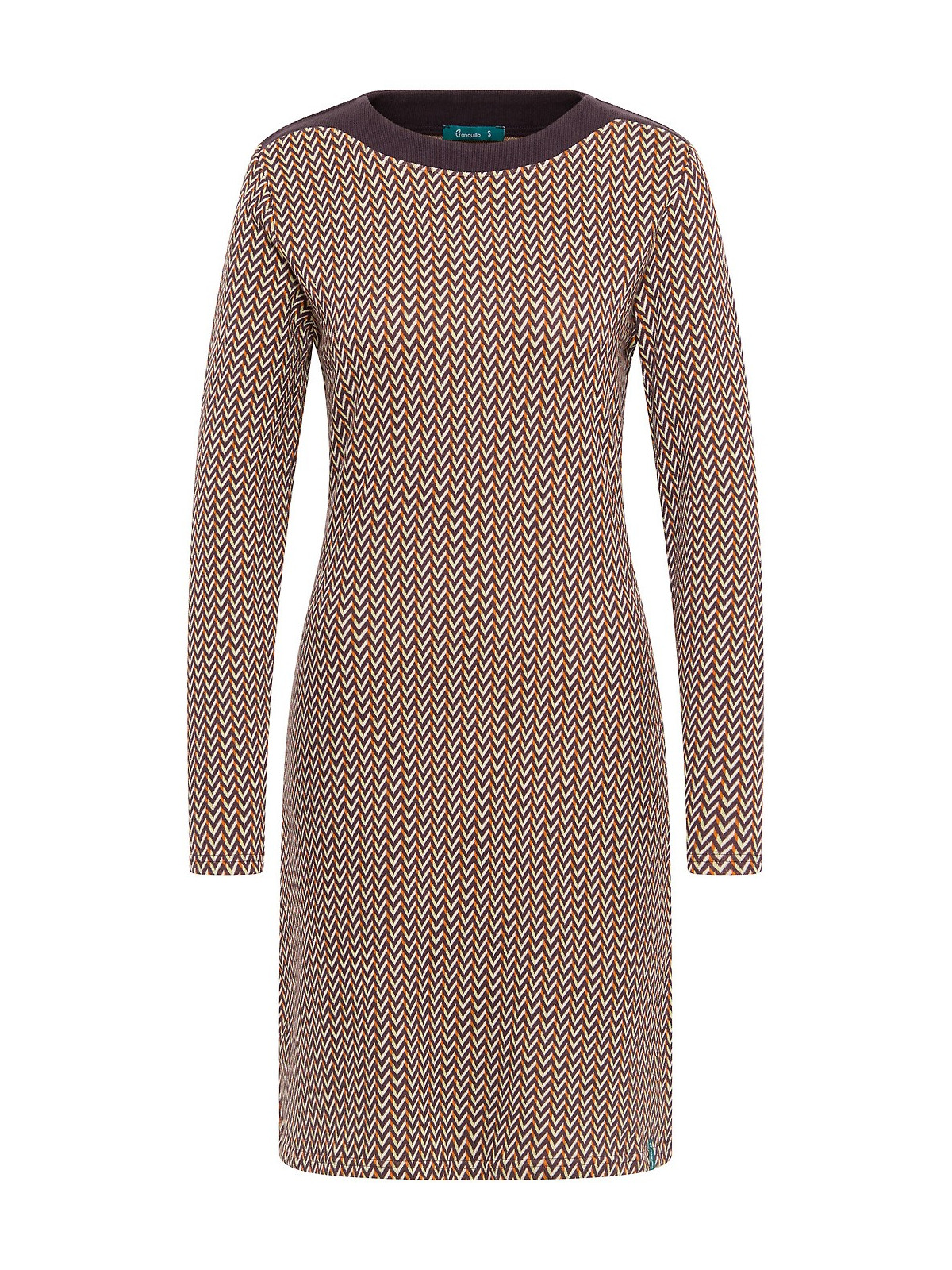 robe col bateau longueur genou motifs vintage