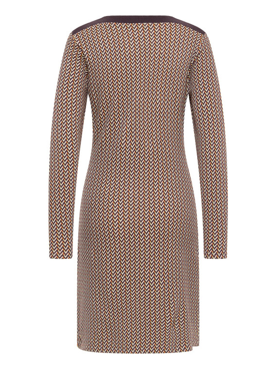 robe col bateau longueur genou motifs vintage