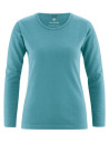 Tee-shirt manches longues femme chanvre et coton bio bleu clair