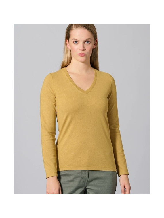 Top col V chanvre & coton bio