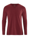 tee-shirt manches longues col rond pour homme en chanvre et coton bio bordeaux