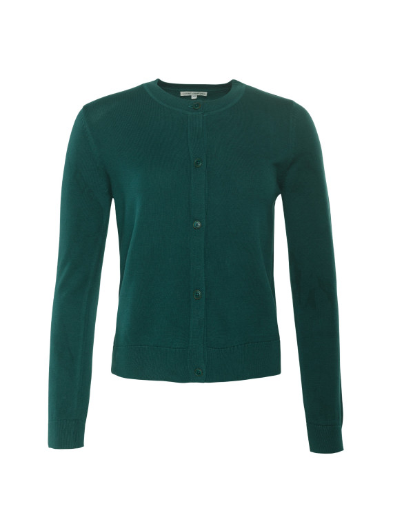 gilet fin en coton coupe droite vert foncé