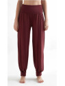 pantalon de yoga bordeaux ample resserré en bas ceinture rabattable