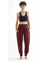 pantalon de yoga bordeaux ample resserré en bas ceinture rabattable
