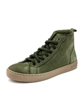 chaussures montantes en nubuck vert foncé