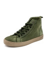 chaussures montantes en nubuck vert foncé