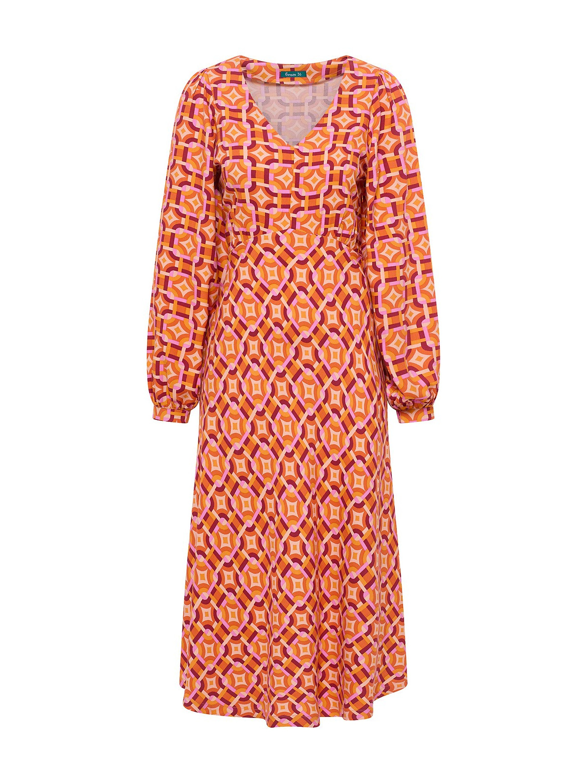 robe chemisier écovéro motifs vintage oranges