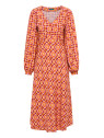 robe chemisier écovéro motifs vintage oranges