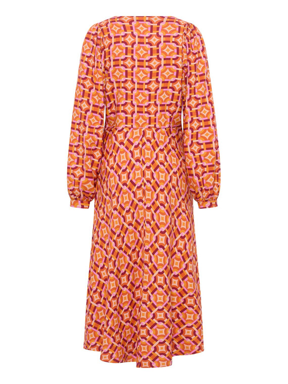 robe chemisier écovéro motifs vintage oranges