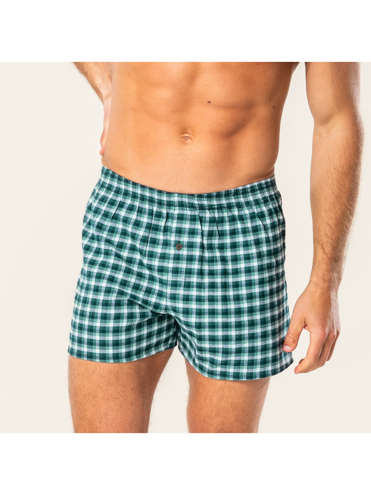 caleçon à carreaux verts