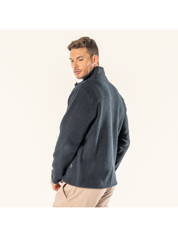 veste polaire homme noire poche sur la poitrine