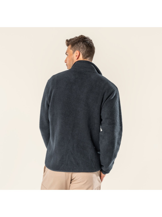 veste polaire homme noire poche sur la poitrine