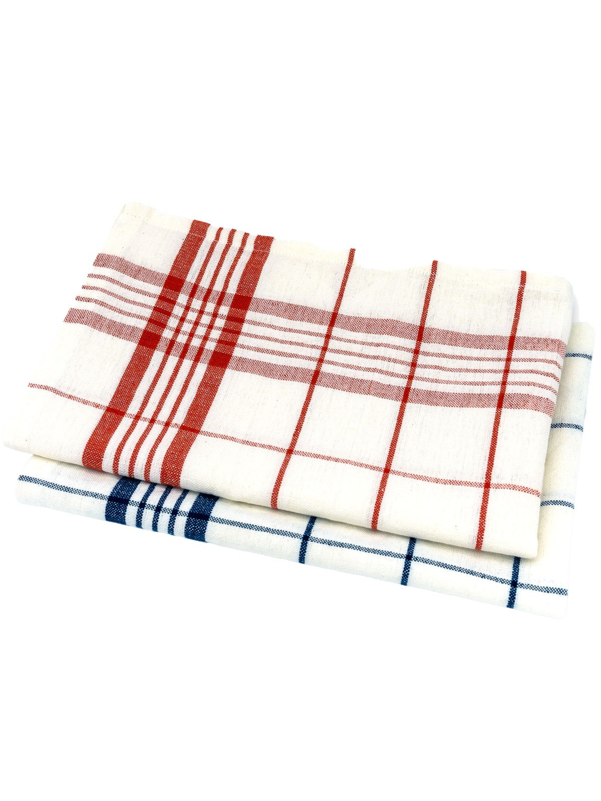 torchons à carreaux 1 bleu 1 rouge