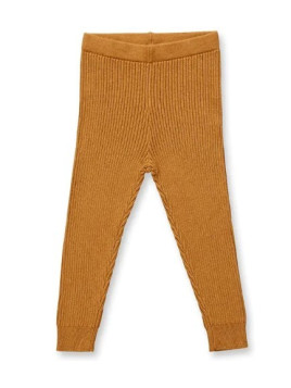 leggings enfant tricot côtes ocre