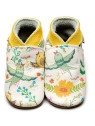 Chaussons "Oiseau" Souples en Cuir pour Bébés et Enfants - Inch Blue