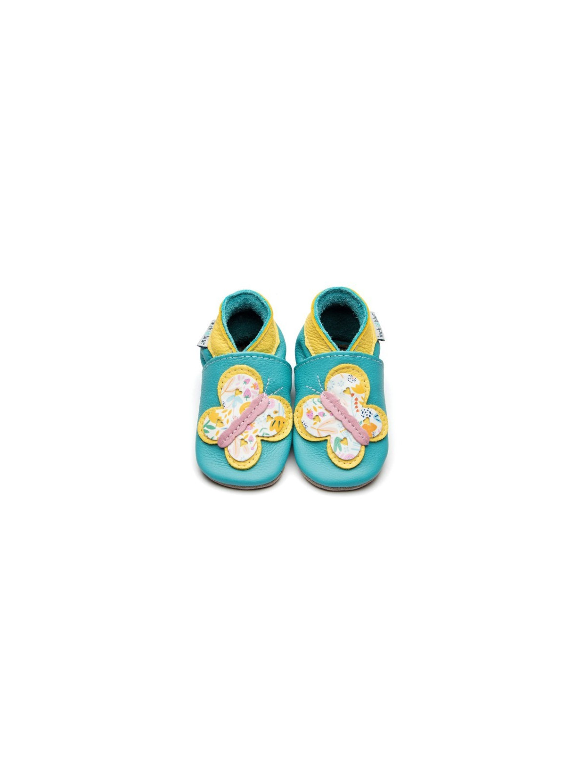 Chaussons "Papillon" Souples en Cuir pour Bébés et Enfants - Inch Blue