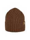 bonnet laine à grosses côtes marron