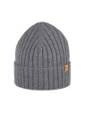 bonnet laine à grosses côtes gris clair
