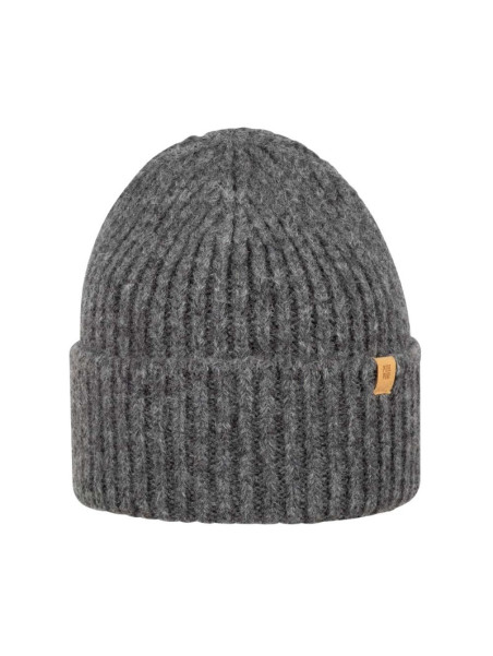 bonnet à grosses côtes avec grand revers gris