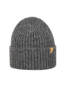 bonnet à grosses côtes avec grand revers gris