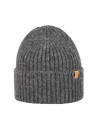 bonnet à grosses côtes avec grand revers gris