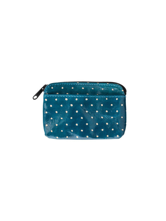 Porte-monnaie en cuir bleu