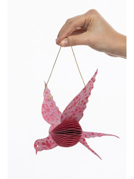 Suspension Oiseau en Papier Rose - Tranquillo