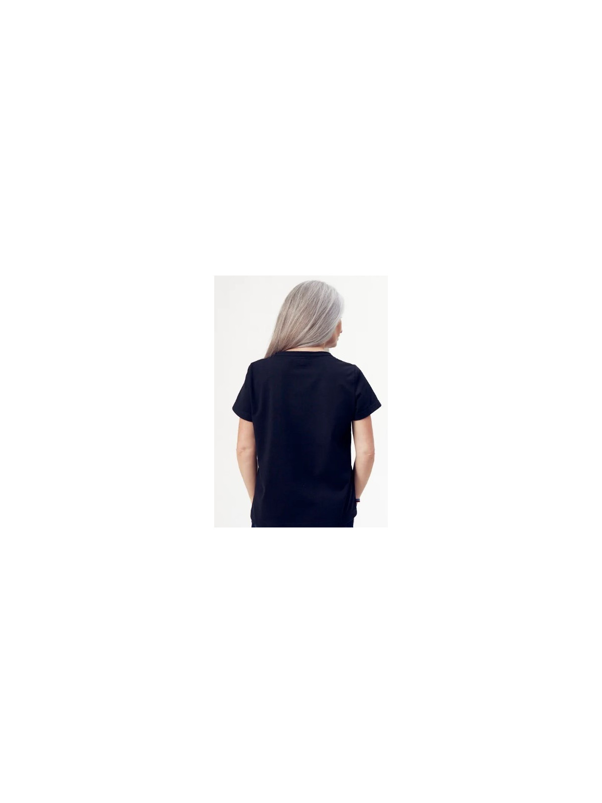 tee-shirt femme col rond manches courtes noir