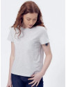 t-shirt femme gris col rond 1 poche