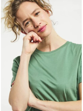 tee-shirt vert bouteille col rond