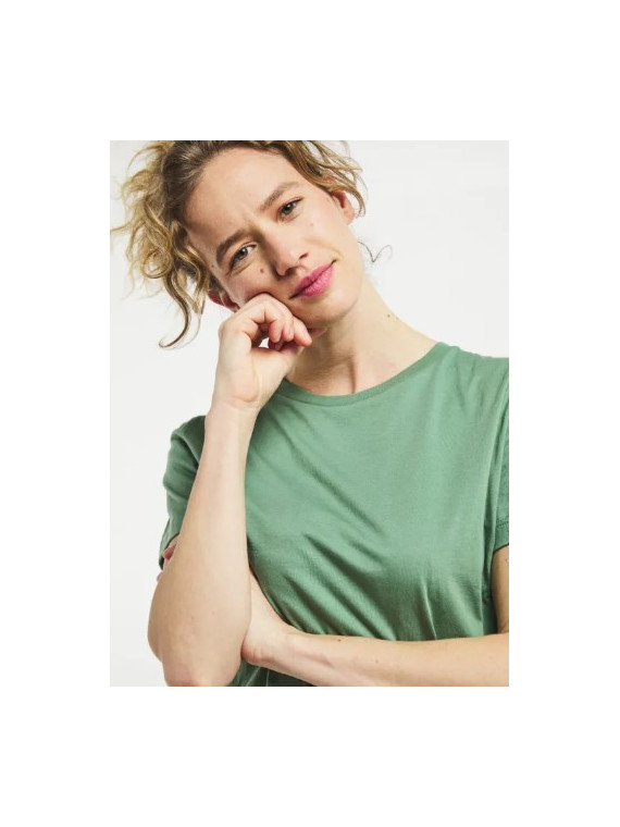 tee-shirt vert bouteille col rond