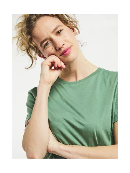 tee-shirt vert bouteille col rond