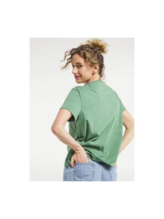 tee-shirt vert bouteille col rond