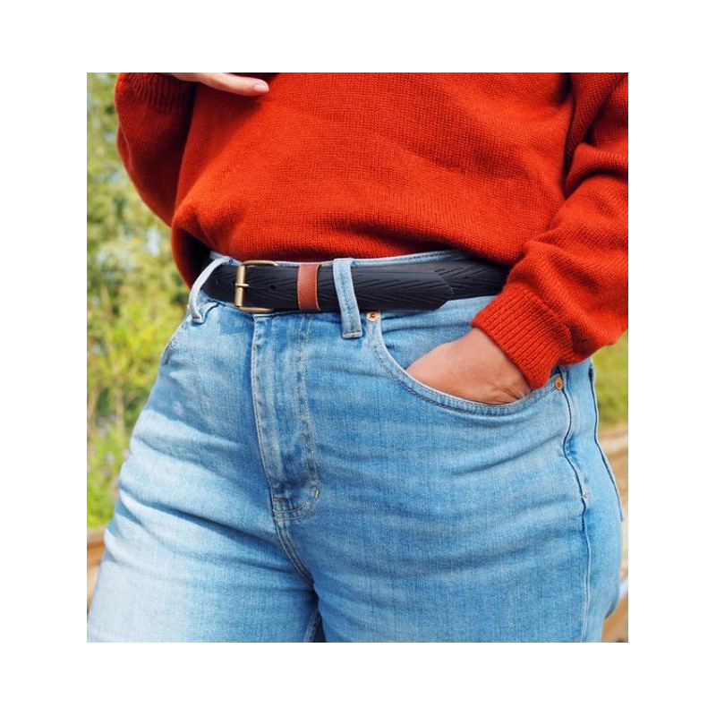 Ceinture Large en Recyclage de Pneu de Vélo - La Vie est Belt